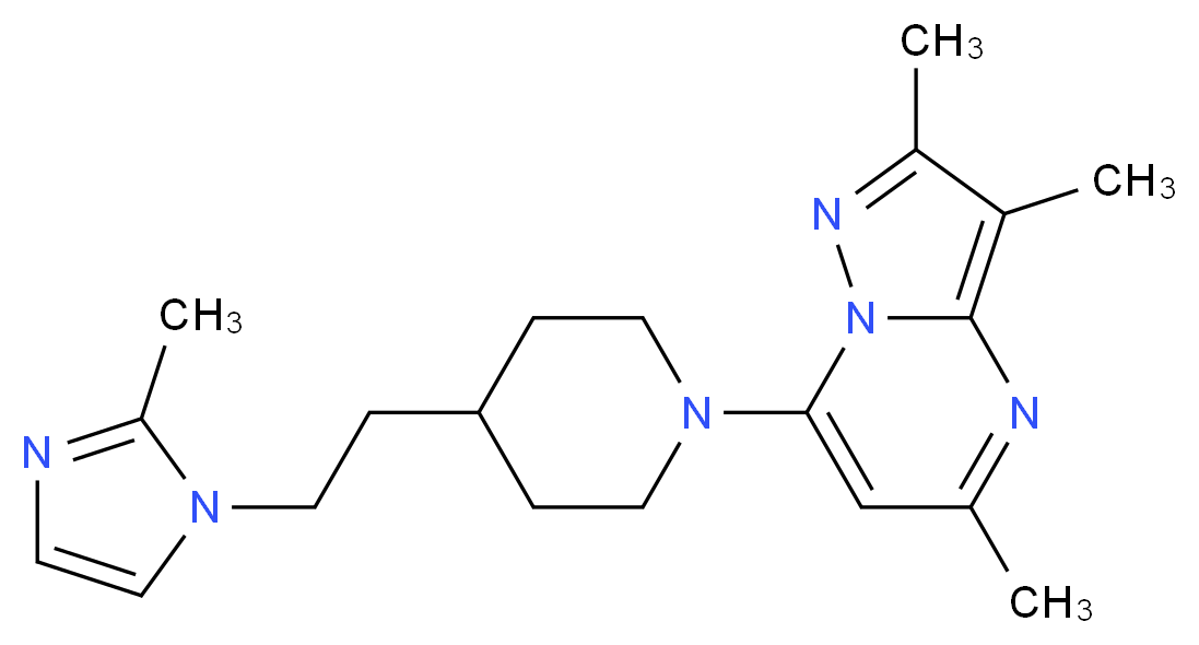 2,3,5-trimethyl-7-{4-[2-(2-methyl-1H-imidazol-1-yl)ethyl]-1-piperidinyl}pyrazolo[1,5-a]pyrimidine_分子结构_CAS_)