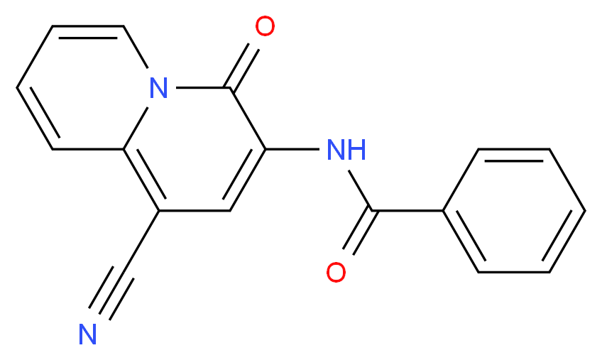 N-(1-cyano-4-oxo-4H-quinolizin-3-yl)benzenecarboxamide_分子结构_CAS_154411-16-2)