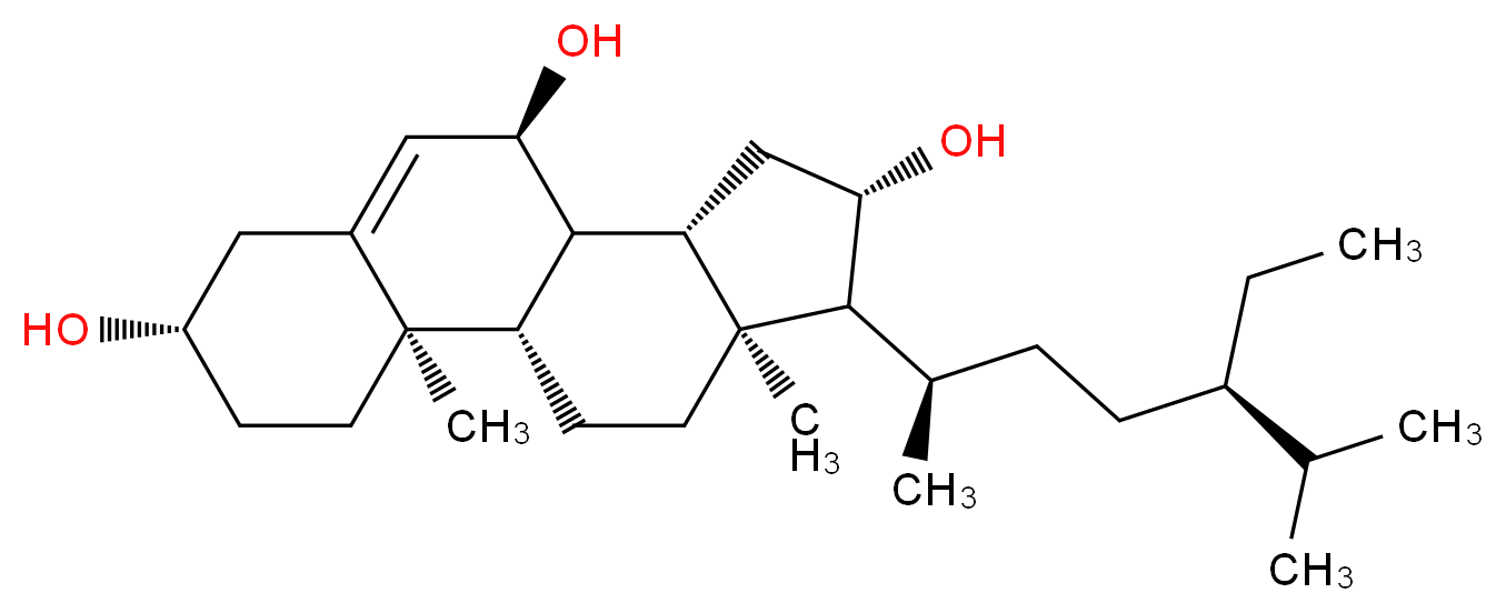 3,7,16-Trihydroxystigmast-5-ene_分子结构_CAS_289056-24-2)