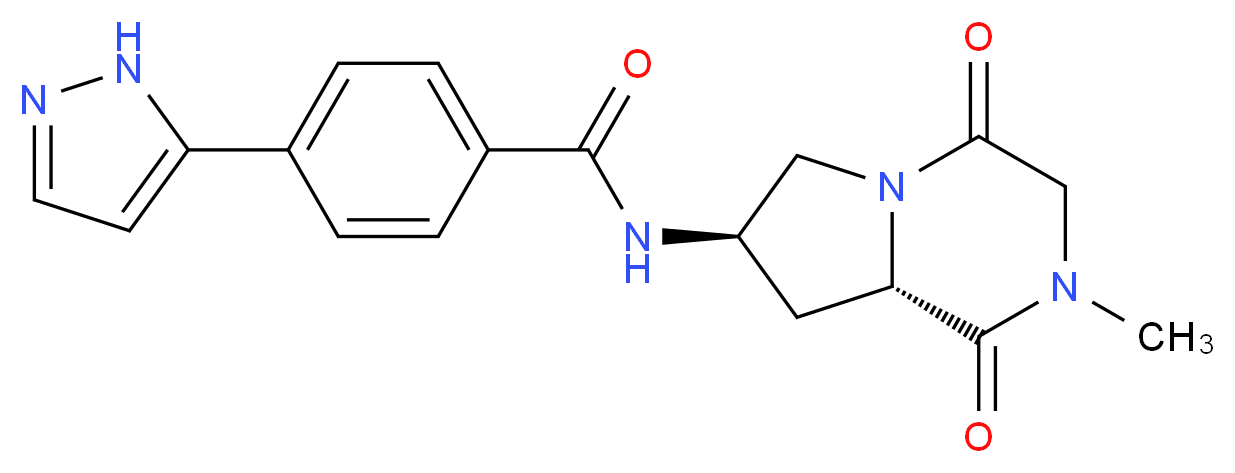 N-[(7R,8aS)-2-methyl-1,4-dioxooctahydropyrrolo[1,2-a]pyrazin-7-yl]-4-(1H-pyrazol-5-yl)benzamide_分子结构_CAS_)