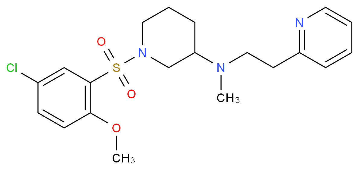 1-[(5-chloro-2-methoxyphenyl)sulfonyl]-N-methyl-N-[2-(2-pyridinyl)ethyl]-3-piperidinamine_分子结构_CAS_)