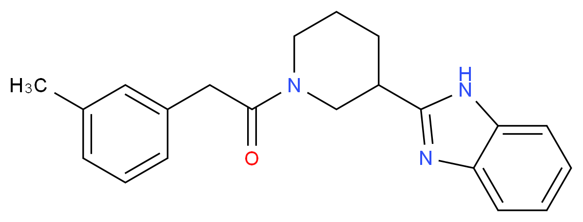 2-{1-[(3-methylphenyl)acetyl]-3-piperidinyl}-1H-benzimidazole_分子结构_CAS_)