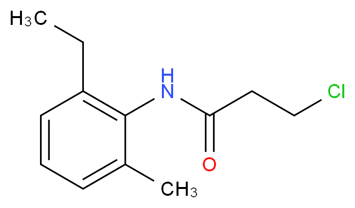 3-chloro-N-(2-ethyl-6-methylphenyl)propanamide_分子结构_CAS_349097-68-3