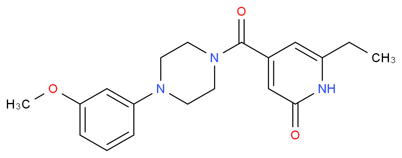 6-ethyl-4-{[4-(3-methoxyphenyl)piperazin-1-yl]carbonyl}pyridin-2(1H)-one_分子结构_CAS_)