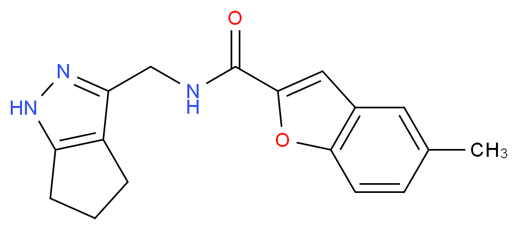 5-methyl-N-(1,4,5,6-tetrahydrocyclopenta[c]pyrazol-3-ylmethyl)-1-benzofuran-2-carboxamide_分子结构_CAS_)
