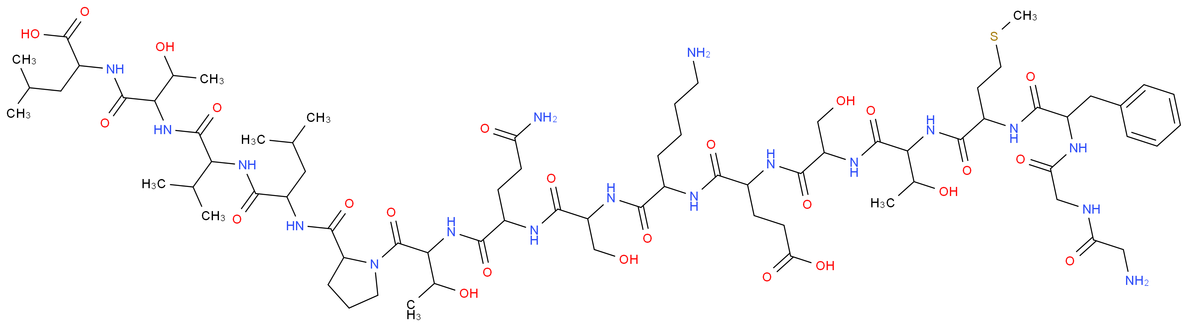 4-[(5-amino-1-{[1-({3-carbamoyl-1-[(1-{2-[(1-{[1-({1-[(1-carboxy-3-methylbutyl)carbamoyl]-2-hydroxypropyl}carbamoyl)-2-methylpropyl]carbamoyl}-3-methylbutyl)carbamoyl]pyrrolidin-1-yl}-3-hydroxy-1-oxobutan-2-yl)carbamoyl]propyl}carbamoyl)-2-hydroxyethyl]carbamoyl}pentyl)carbamoyl]-4-{2-[2-(2-{2-[2-(2-aminoacetamido)acetamido]-3-phenylpropanamido}-4-(methylsulfanyl)butanamido)-3-hydroxybutanamido]-3-hydroxypropanamido}butanoic acid_分子结构_CAS_67810-56-4