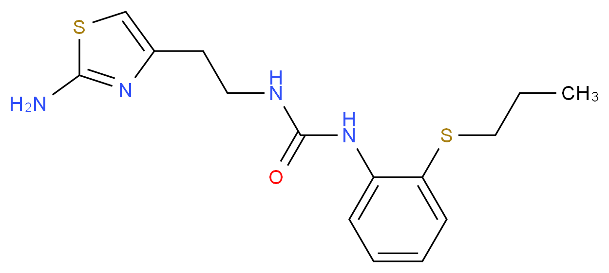 N-[2-(2-amino-1,3-thiazol-4-yl)ethyl]-N'-[2-(propylthio)phenyl]urea_分子结构_CAS_)