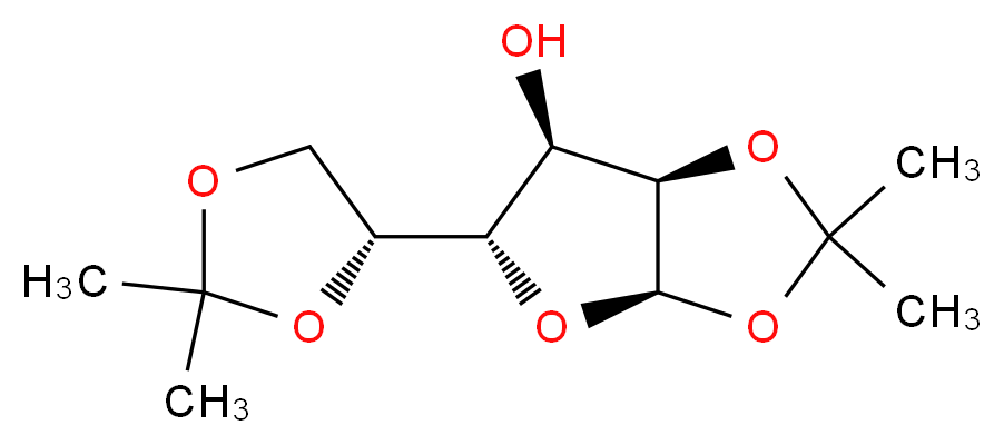 (3aR,5S,6R,6aR)-5-[(4R)-2,2-dimethyl-1,3-dioxolan-4-yl]-2,2-dimethyl-tetrahydro-2H-furo[2,3-d][1,3]dioxol-6-ol_分子结构_CAS_2595-05-3