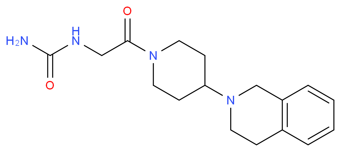 N-{2-[4-(3,4-dihydro-2(1H)-isoquinolinyl)-1-piperidinyl]-2-oxoethyl}urea (non-preferred name)_分子结构_CAS_)