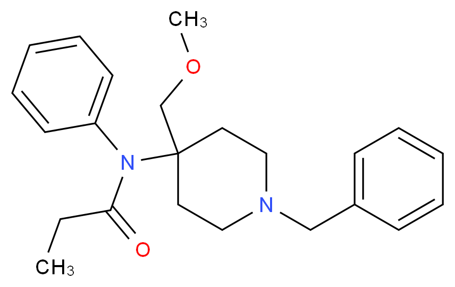 N-[1-benzyl-4-(methoxymethyl)piperidin-4-yl]-N-phenylpropanamide_分子结构_CAS_61086-12-2