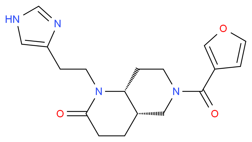 (4aS*,8aR*)-6-(3-furoyl)-1-[2-(1H-imidazol-4-yl)ethyl]octahydro-1,6-naphthyridin-2(1H)-one_分子结构_CAS_)
