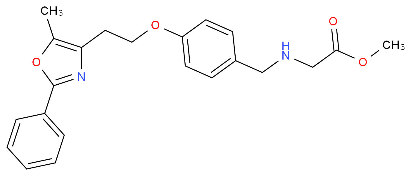 N-[[4-[2-(5-Methyl-2-phenyl-4-oxazolyl)ethoxy]phenyl]methyl]glycine Methyl Ester_分子结构_CAS_331746-65-7)