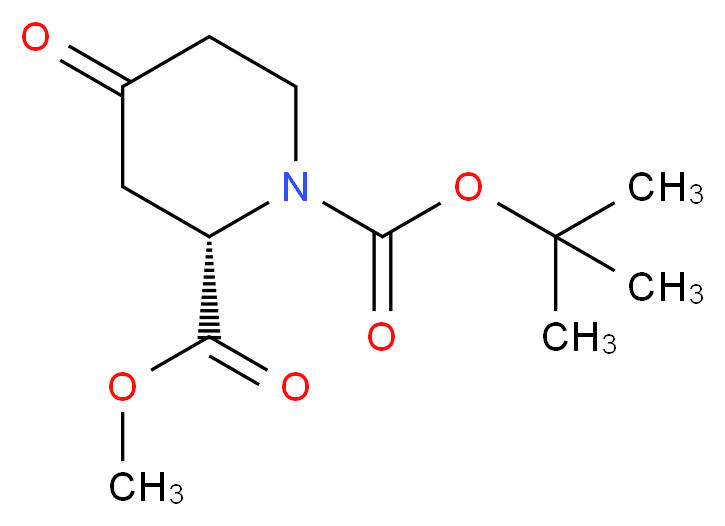 1-tert-butyl 2-methyl (2S)-4-oxopiperidine-1,2-dicarboxylate_分子结构_CAS_756486-14-3