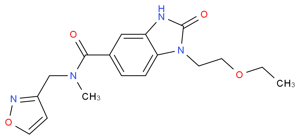 1-(2-ethoxyethyl)-N-(isoxazol-3-ylmethyl)-N-methyl-2-oxo-2,3-dihydro-1H-benzimidazole-5-carboxamide_分子结构_CAS_)