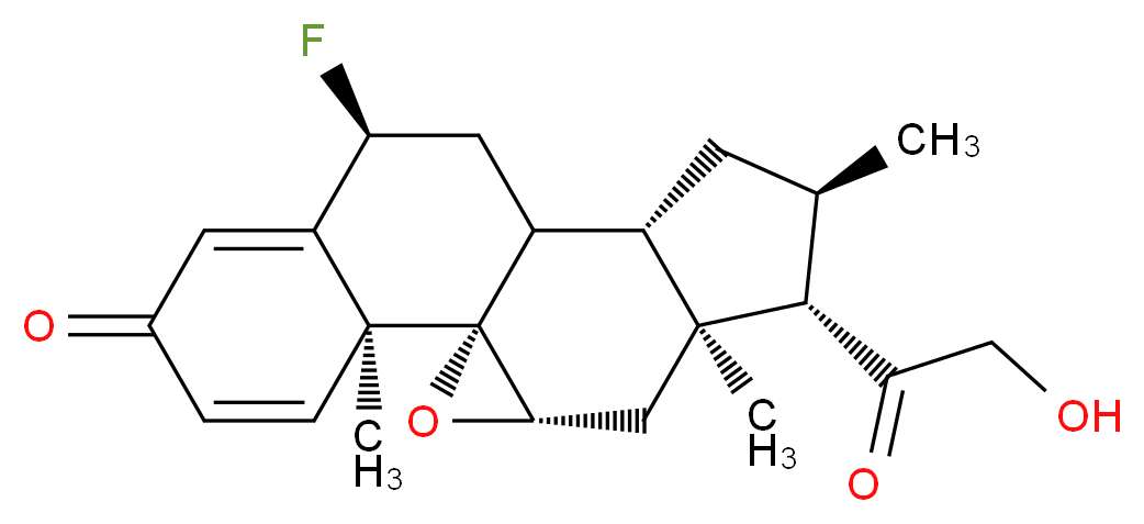 (6α,9β,11β,16α)-9,11-Epoxy-6-fluoro-21-hydroxy-16-methyl-pregna-1,4-diene-3,20-dione_分子结构_CAS_61618-89-1)
