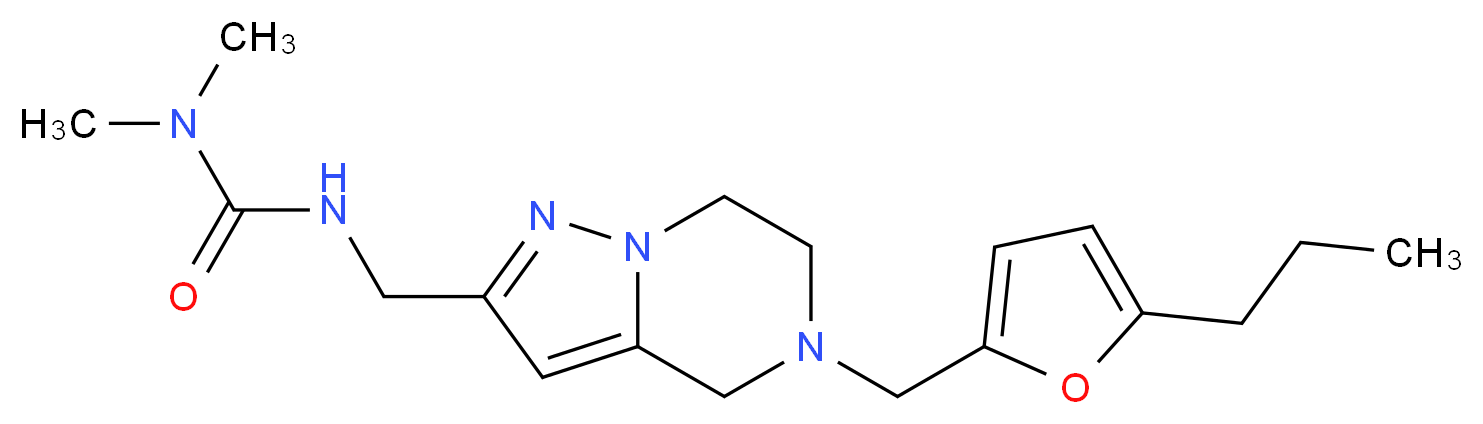 N,N-dimethyl-N'-({5-[(5-propyl-2-furyl)methyl]-4,5,6,7-tetrahydropyrazolo[1,5-a]pyrazin-2-yl}methyl)urea_分子结构_CAS_)