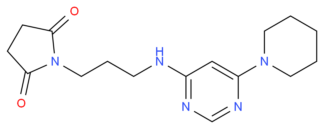 1-{3-[(6-piperidin-1-ylpyrimidin-4-yl)amino]propyl}pyrrolidine-2,5-dione_分子结构_CAS_)