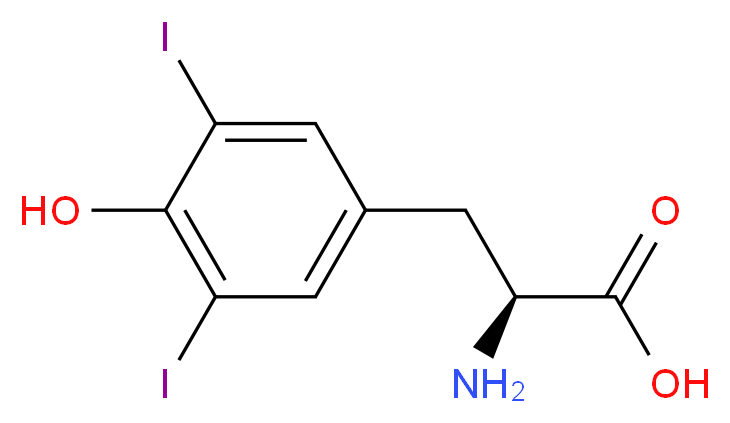 (2S)-2-amino-3-(4-hydroxy-3,5-diiodophenyl)propanoic acid_分子结构_CAS_18835-59-1