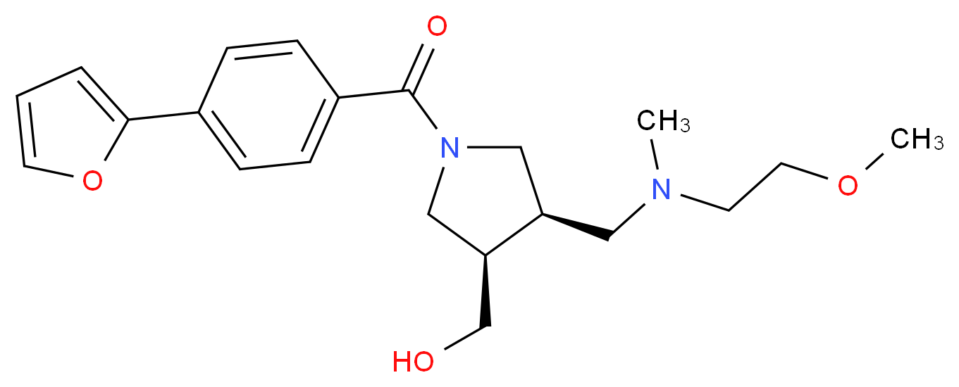 ((3R*,4R*)-1-[4-(2-furyl)benzoyl]-4-{[(2-methoxyethyl)(methyl)amino]methyl}pyrrolidin-3-yl)methanol_分子结构_CAS_)