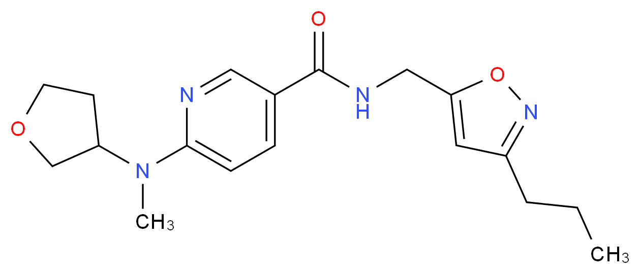 6-[methyl(tetrahydro-3-furanyl)amino]-N-[(3-propyl-5-isoxazolyl)methyl]nicotinamide_分子结构_CAS_)