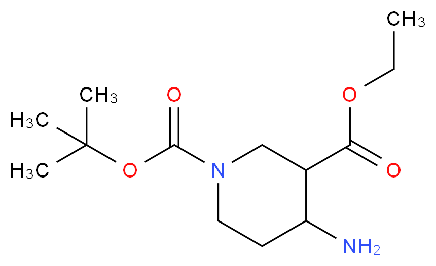 1-tert-Butyl 3-ethyl 4-aminopiperidine-1,3-dicarboxylate_分子结构_CAS_932035-01-3)