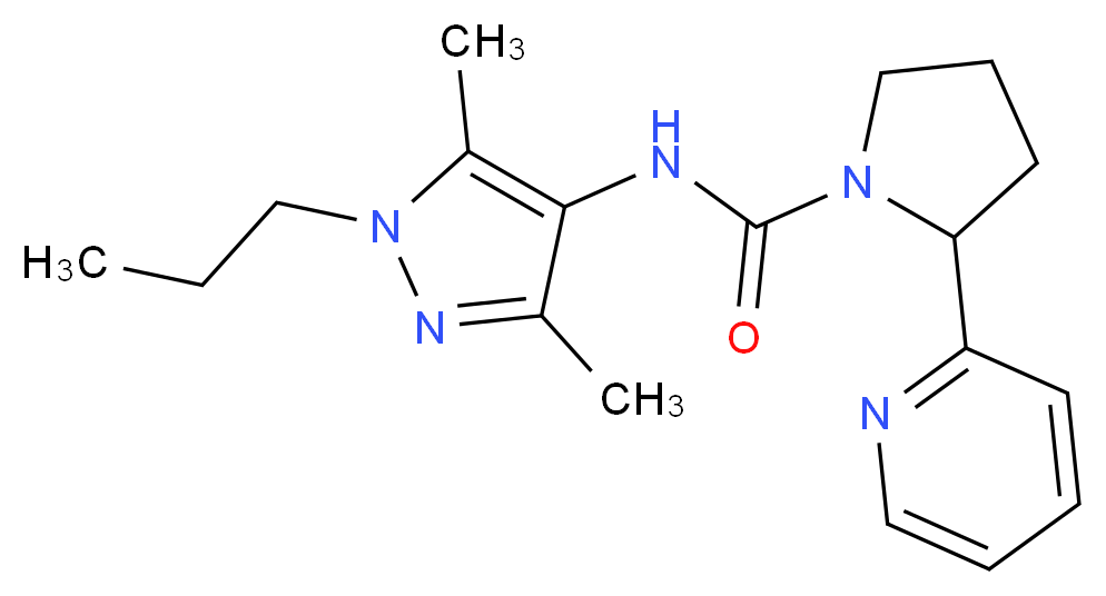 N-(3,5-dimethyl-1-propyl-1H-pyrazol-4-yl)-2-pyridin-2-ylpyrrolidine-1-carboxamide_分子结构_CAS_)