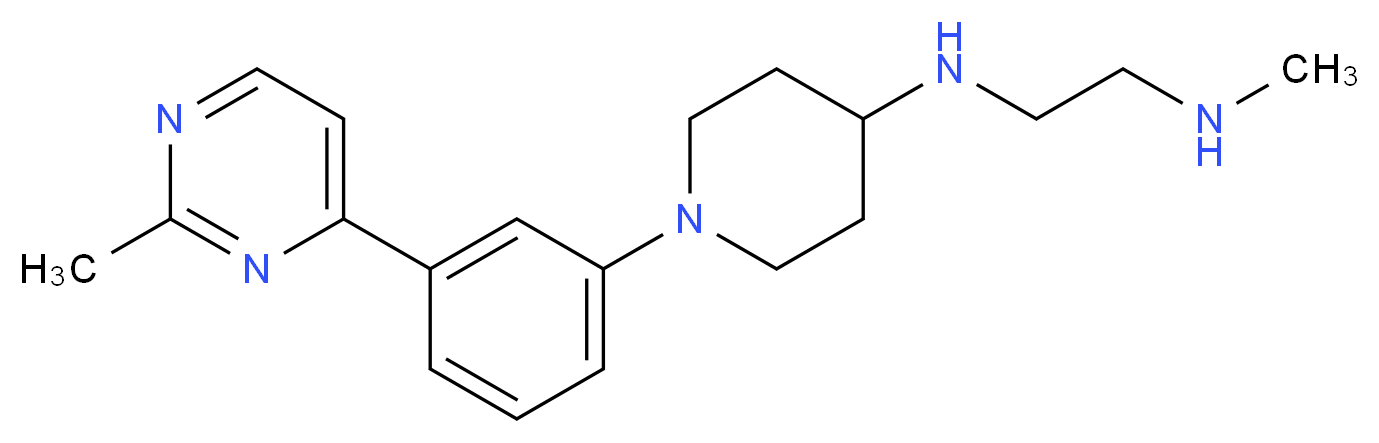 N-methyl-N'-{1-[3-(2-methylpyrimidin-4-yl)phenyl]piperidin-4-yl}ethane-1,2-diamine_分子结构_CAS_)