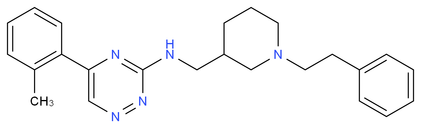 5-(2-methylphenyl)-N-{[1-(2-phenylethyl)-3-piperidinyl]methyl}-1,2,4-triazin-3-amine_分子结构_CAS_)