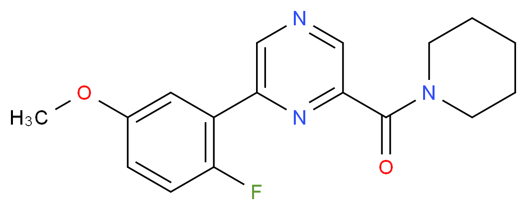 2-(2-fluoro-5-methoxyphenyl)-6-(piperidin-1-ylcarbonyl)pyrazine_分子结构_CAS_)