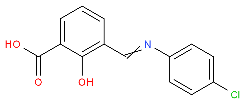 3-[(4-氯苯基)亚甲胺基]水杨酸_分子结构_CAS_259853-21-9)