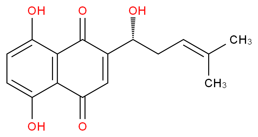 5,8-dihydroxy-2-[(1R)-1-hydroxy-4-methylpent-3-en-1-yl]-1,4-dihydronaphthalene-1,4-dione_分子结构_CAS_517-89-5