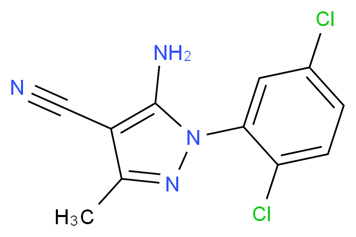 5-amino-1-(2,5-dichlorophenyl)-3-methyl-1H-pyrazole-4-carbonitrile_分子结构_CAS_76982-29-1