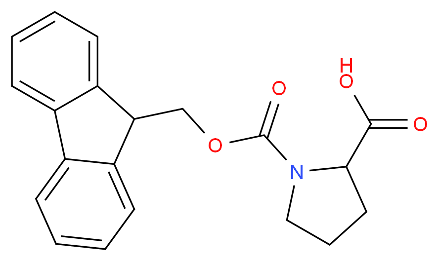 1-[(9H-fluoren-9-ylmethoxy)carbonyl]pyrrolidine-2-carboxylic acid_分子结构_CAS_71989-31-6