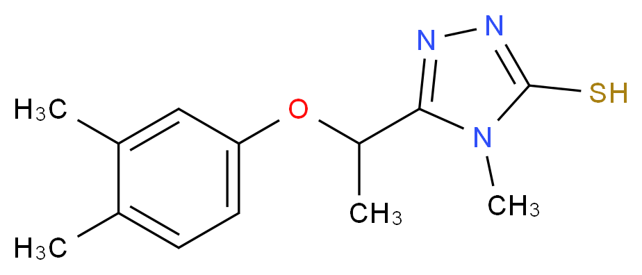 5-[1-(3,4-Dimethylphenoxy)ethyl]-4-methyl-4H-1,2,4-triazole-3-thiol_分子结构_CAS_)