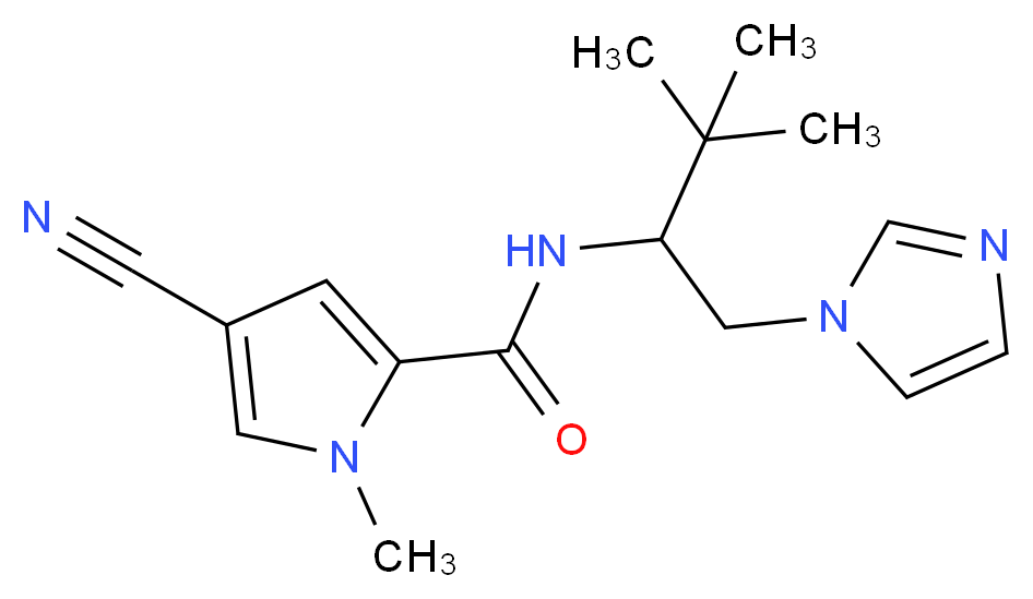 4-cyano-N-[1-(1H-imidazol-1-ylmethyl)-2,2-dimethylpropyl]-1-methyl-1H-pyrrole-2-carboxamide_分子结构_CAS_)