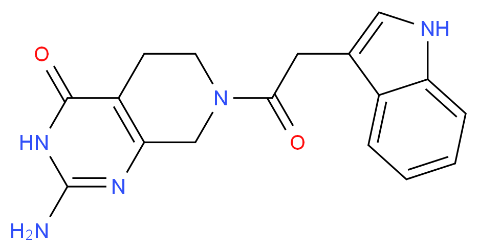 2-amino-7-(1H-indol-3-ylacetyl)-5,6,7,8-tetrahydropyrido[3,4-d]pyrimidin-4(3H)-one_分子结构_CAS_)