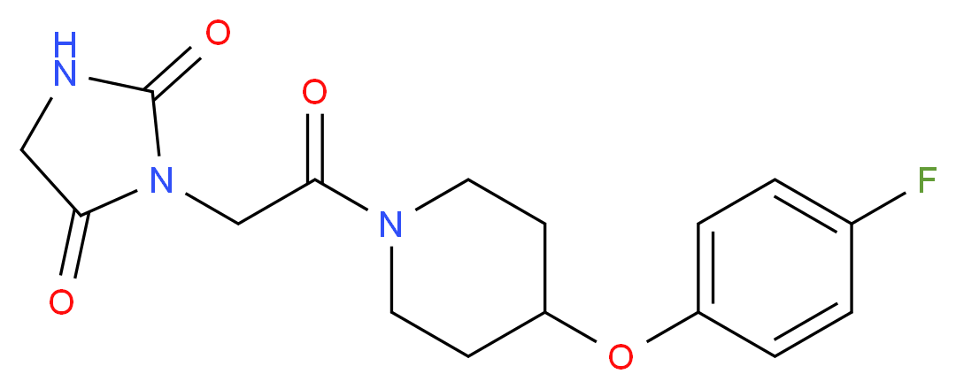 3-{2-[4-(4-fluorophenoxy)-1-piperidinyl]-2-oxoethyl}-2,4-imidazolidinedione_分子结构_CAS_)