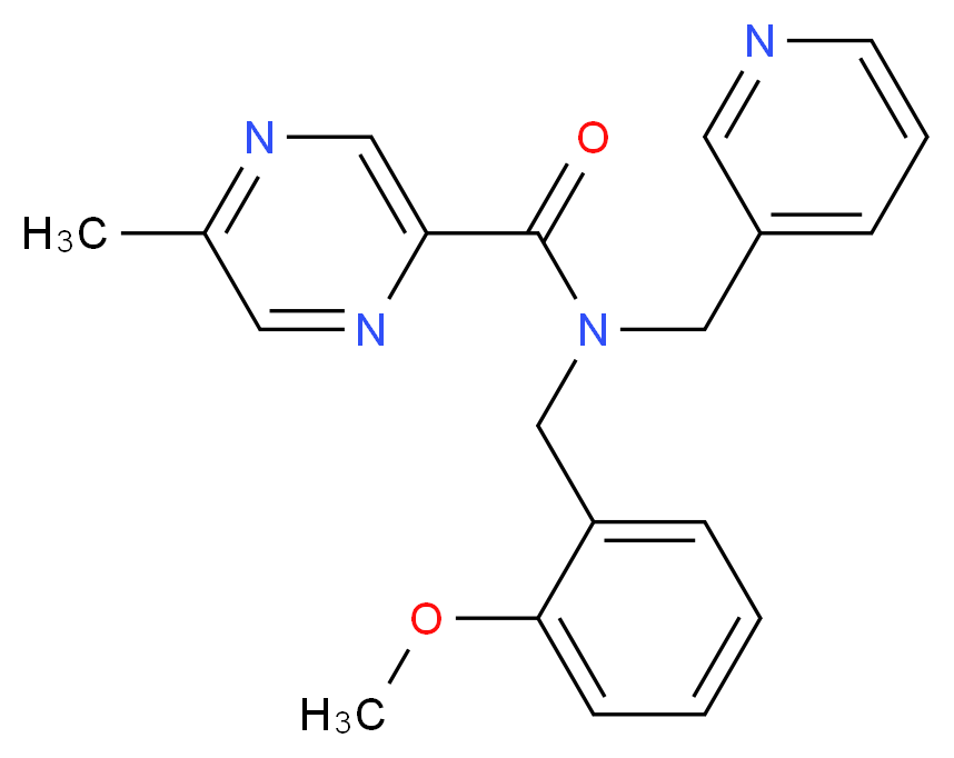 N-(2-methoxybenzyl)-5-methyl-N-(pyridin-3-ylmethyl)pyrazine-2-carboxamide_分子结构_CAS_)