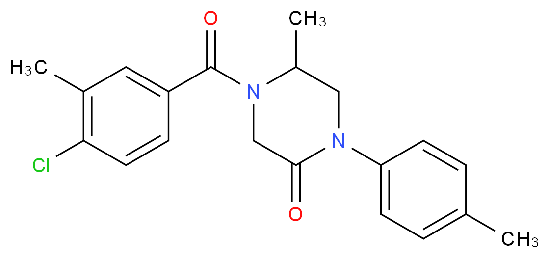 4-(4-chloro-3-methylbenzoyl)-5-methyl-1-(4-methylphenyl)-2-piperazinone_分子结构_CAS_)