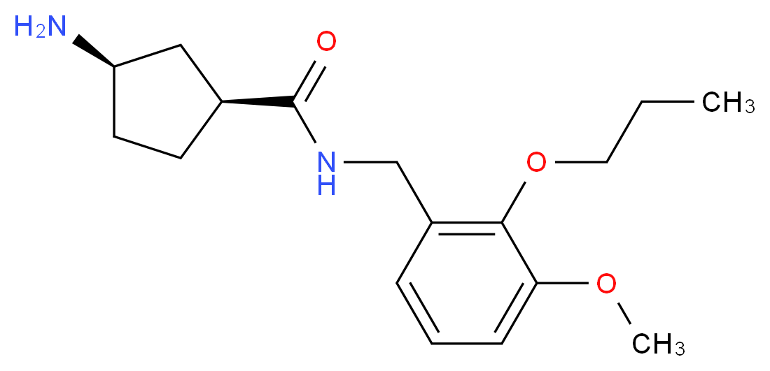 (1S*,3R*)-3-amino-N-(3-methoxy-2-propoxybenzyl)cyclopentanecarboxamide_分子结构_CAS_)
