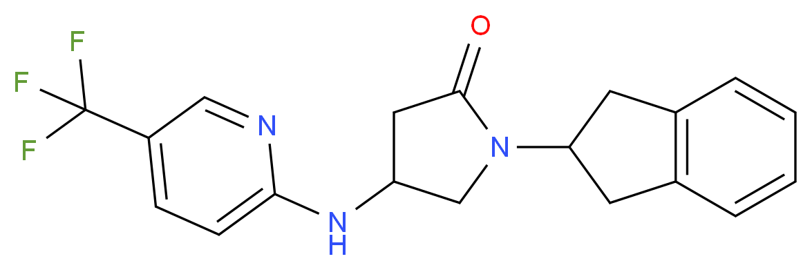 1-(2,3-dihydro-1H-inden-2-yl)-4-{[5-(trifluoromethyl)pyridin-2-yl]amino}pyrrolidin-2-one_分子结构_CAS_)