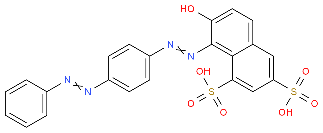 7-hydroxy-8-{2-[4-(2-phenyldiazen-1-yl)phenyl]diazen-1-yl}naphthalene-1,3-disulfonic acid_分子结构_CAS_5413-75-2