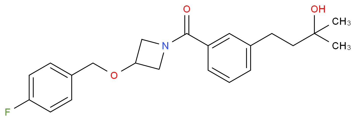 4-[3-({3-[(4-fluorobenzyl)oxy]-1-azetidinyl}carbonyl)phenyl]-2-methyl-2-butanol_分子结构_CAS_)