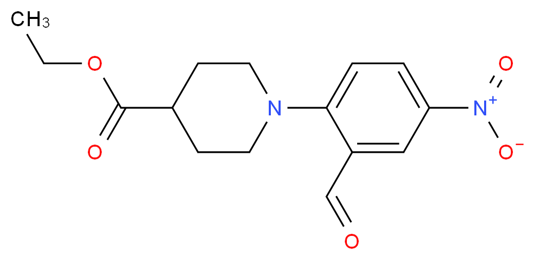 ethyl 1-(2-formyl-4-nitrophenyl)piperidine-4-carboxylate_分子结构_CAS_879450-95-0