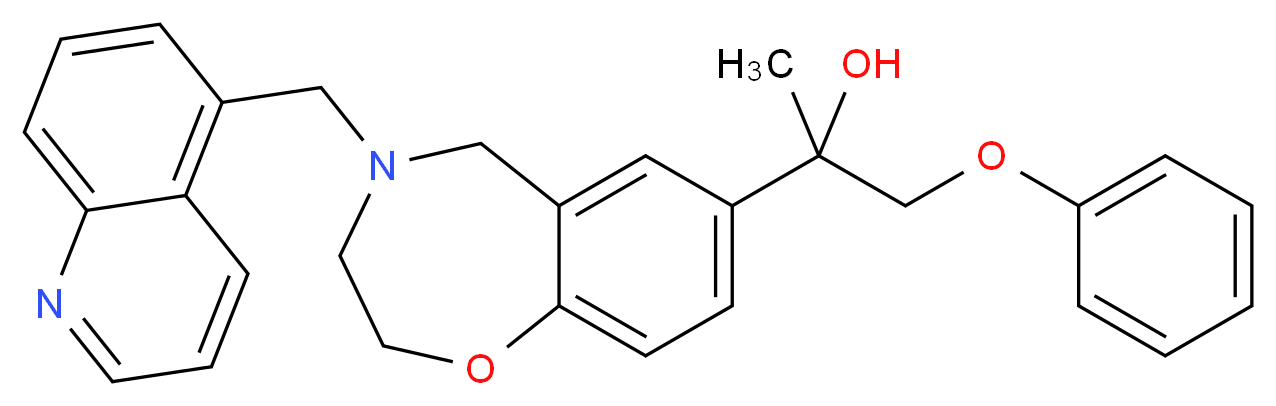 1-phenoxy-2-[4-(5-quinolinylmethyl)-2,3,4,5-tetrahydro-1,4-benzoxazepin-7-yl]-2-propanol_分子结构_CAS_)