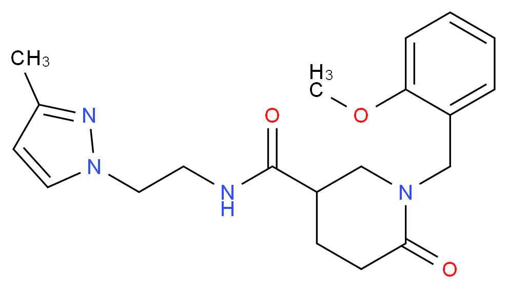 1-(2-methoxybenzyl)-N-[2-(3-methyl-1H-pyrazol-1-yl)ethyl]-6-oxo-3-piperidinecarboxamide_分子结构_CAS_)