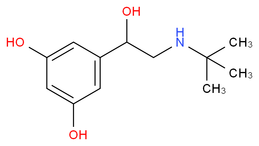 5-[2-(tert-butylamino)-1-hydroxyethyl]benzene-1,3-diol_分子结构_CAS_23031-32-5