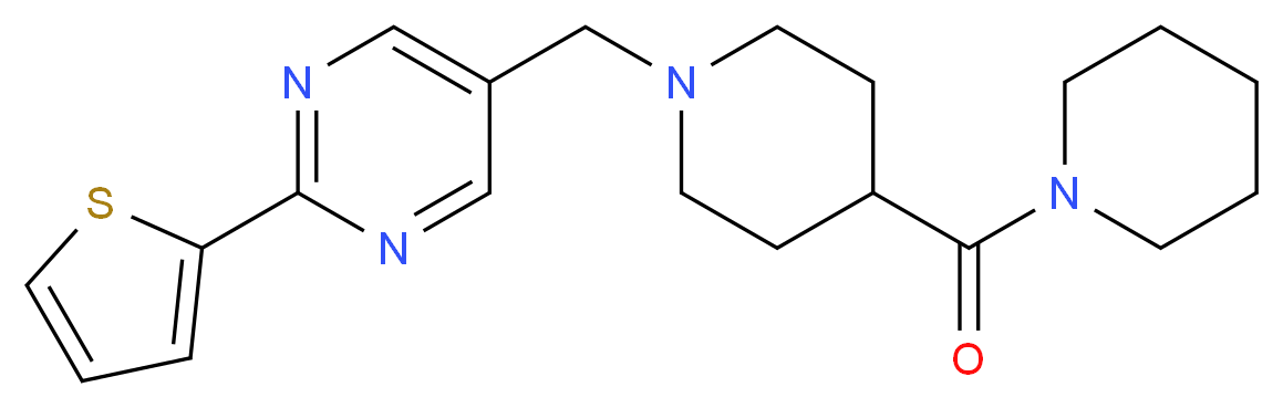 5-{[4-(1-piperidinylcarbonyl)-1-piperidinyl]methyl}-2-(2-thienyl)pyrimidine_分子结构_CAS_)