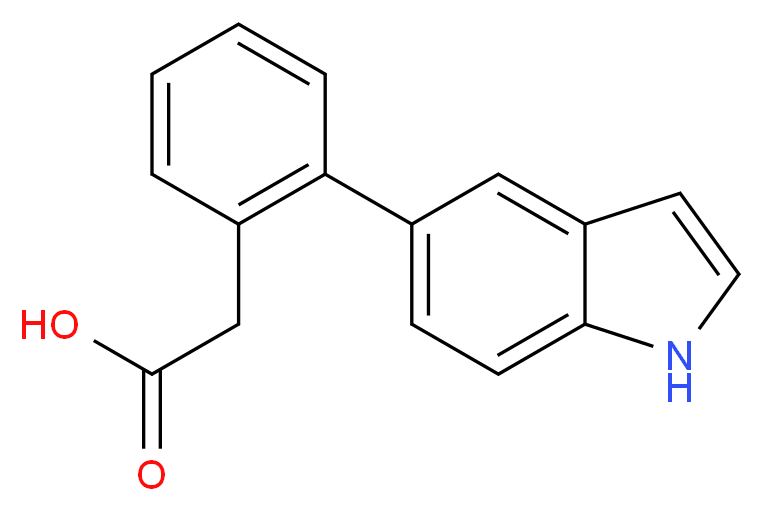 [2-(1H-Indol-5-yl)-phenyl]-acetic acid_分子结构_CAS_886363-19-5)