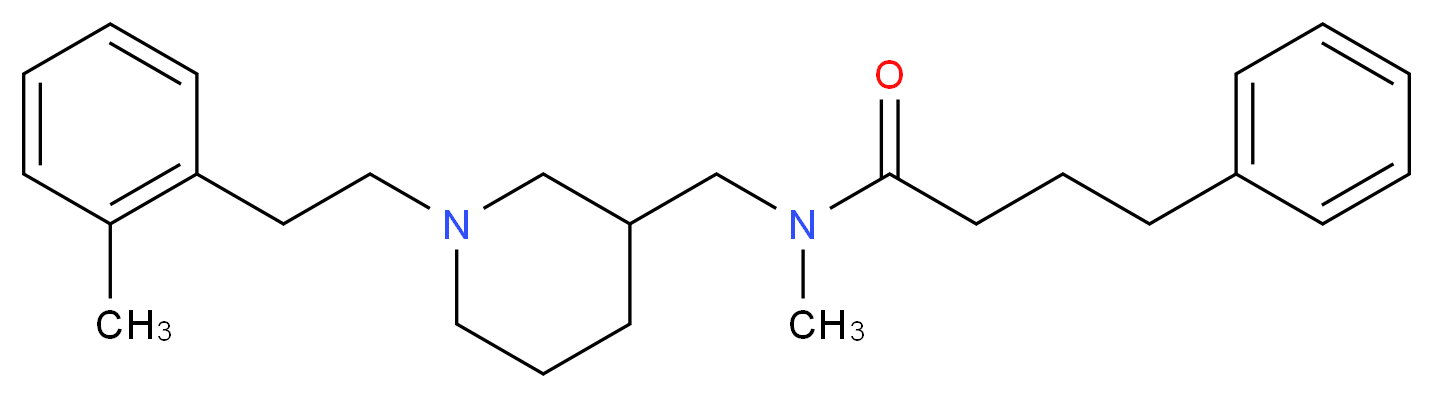 N-methyl-N-({1-[2-(2-methylphenyl)ethyl]-3-piperidinyl}methyl)-4-phenylbutanamide_分子结构_CAS_)